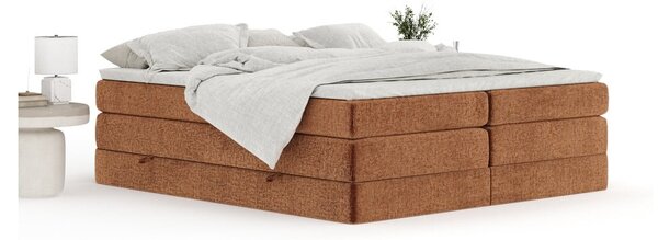 Оранжево боксспринг легло 160x200 cm с място за съхранение/без табла Juniper – Maison de Rêve