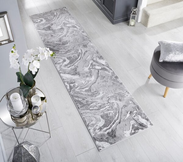 Пътека Мраморен Сребрист 60X230 см, Flair Rugs