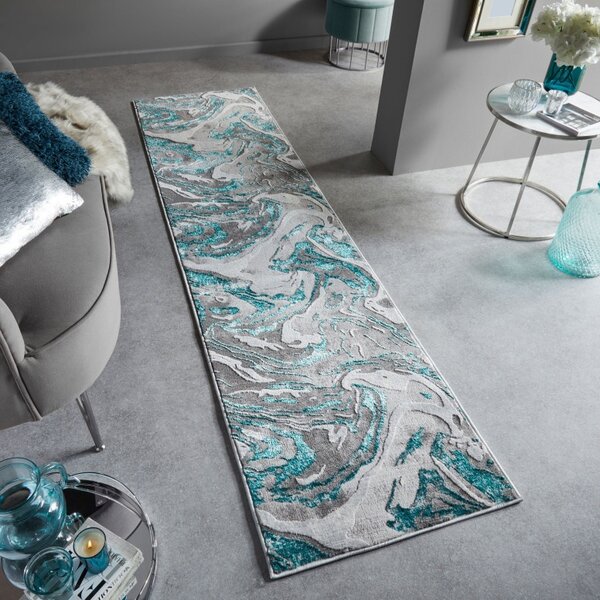 Пътека Мраморен ЗЕЛЕН СМАРАГД 60X230 см, Flair Rugs