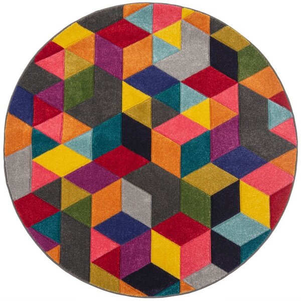 Килим Dynamic Многоцветен 160X160 см, кръгъл, Flair Rugs