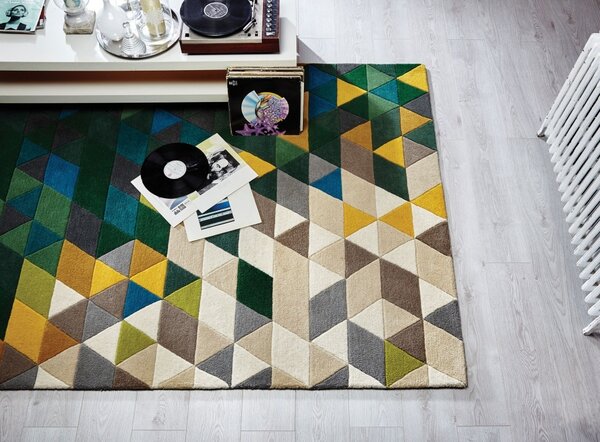 Килим Prism Зелен/Многоцветен 80X150 см, Flair Rugs