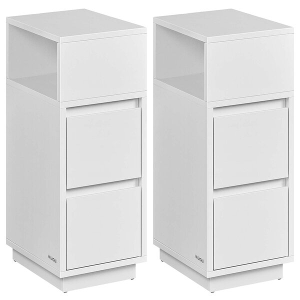 Комплект от 2 нощни шкафчета White Vasagle 25x30x65 cm
