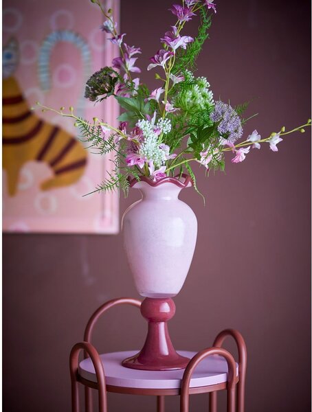 Розова стъклена ваза (височина 34 cm) Frills – Bloomingville
