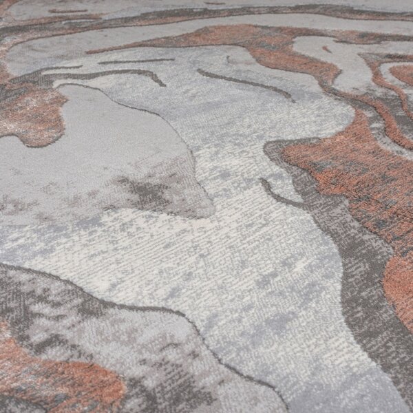 Килим с мраморен ефект, Marbled, Flair Rugs, розов, 80x150 см