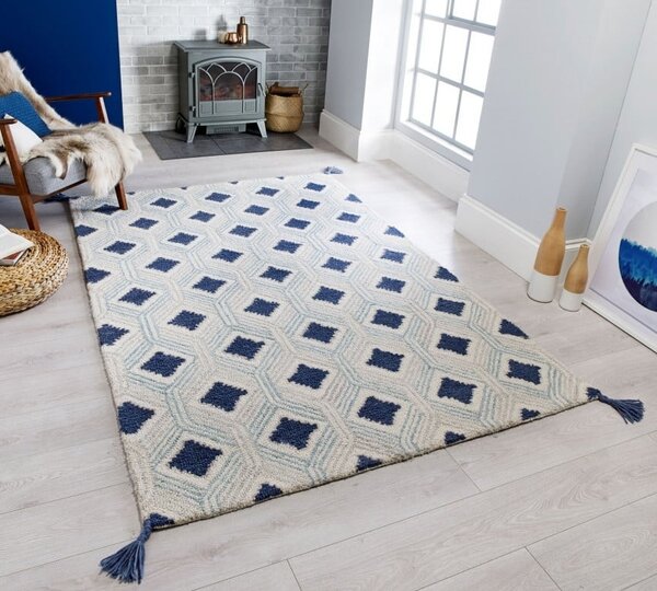 Килим, Marco, Flair Rugs, син, 120x170 см
