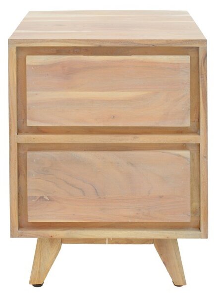 Нощно шкафче, Emira, Pako World, акациево дърво, естествен цвят, 40x40x54 см