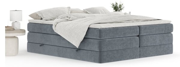 Тъмносиво боксспринг легло 160x200 cm с място за съхранение/без табла Juniper – Maison de Rêve