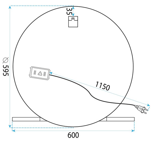 Огледало LED 60cm 102