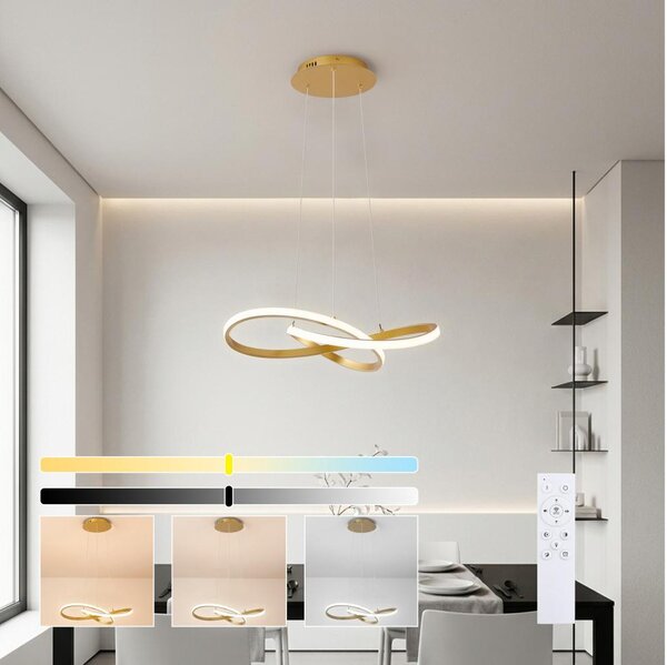 Brilagi - Димируема LED полилей на кабел INFINITY LED/55W/230V 50x50 cm златист + дистанционно управление