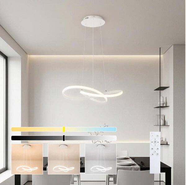 Brilagi - Димируема LED полилей на кабел INFINITY LED/55W/230V 50x50 cm бял + дистанционно управление