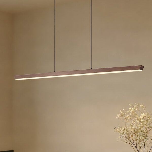 Lucande LED висяща лампа Solvar, 117 см, кафява, CCT, с възможност за, Затъмняване, Кафяв / ръждив, Дневна/трапезария, Метал