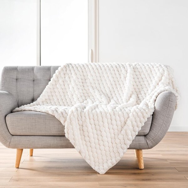 Кремаво одеяло от микроплюш 220x240 cm Frosty – douceur d'intérieur