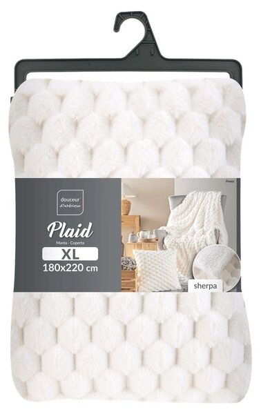 Кремаво одеяло от микроплюш 180x220 cm Frosty – douceur d'intérieur