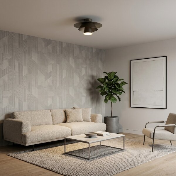Плафон PLATO 1xE27/15W/230V Ø 32 см антрацит