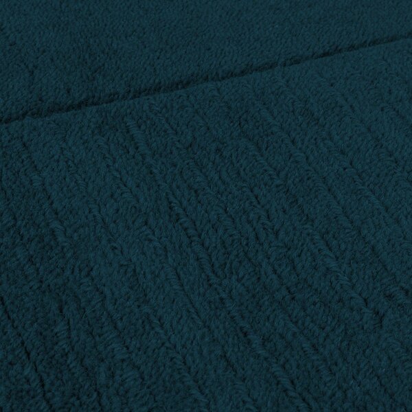 Тъмносин ръчно изработен вълнен килим 160x230 cm Textured Wool Border – Flair Rugs