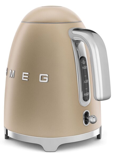 Електрическа кана SMEG KLF03CHMEU, 2400 W, 1.7 л, 360° основа, Матово покритие, Шампанско