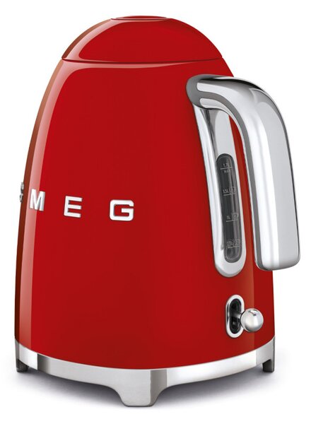 Електрическа кана SMEG KLF03RDEU, 2400 W, 1.7 л, 360° основа, Гланцово покритие, Червен
