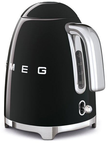Електрическа кана SMEG KLF03BLEU, 2400 W, 1.7 л, 360° основа, Гланцово покритие, Черен