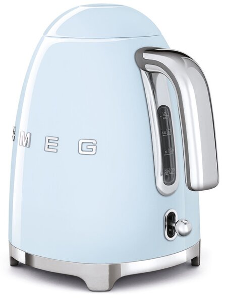 Електрическа кана SMEG KLF03PBEU, 2400 W, 1.7 л, 360° основа, Гланцово покритие, Пастелно син