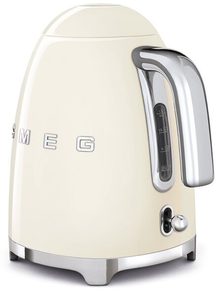 Електрическа кана SMEG KLF03CREU, 2400 W, 1.7 л, 360° основа, Гланцово покритие, Крем