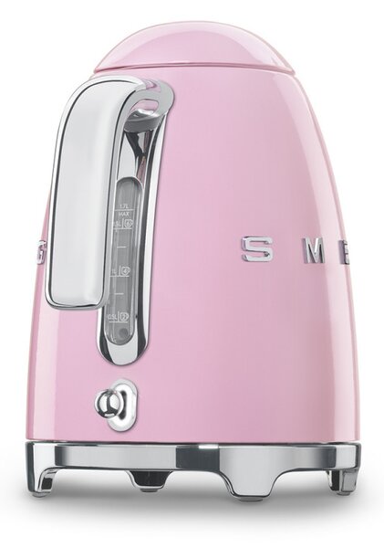 Електрическа кана SMEG KLF03PKEU, 2400 W, 1.7 л, 360° основа, Гланцово покритие, Розов