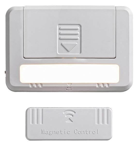 Magnus, 2 броя магнитна лампа за чекмедже/гардероб, LED 0,5W, бяла, с батерии АА