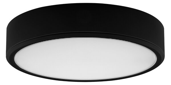 Lauri, indoor round surface mounted lamp, black plastic lamp with white plastic shade, 22W, with shade: 2100lm, without shade: 2