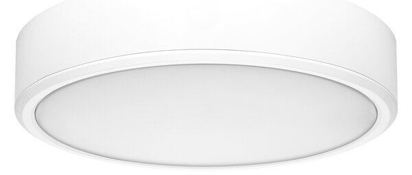 Lauri, indoor round white plastic surface mounted lamp, 22W, with shade: 2300lm, without shade: 2750lm, 3000,4000,6000K, D21,5cm