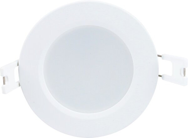 Shaun2, indoor round white plastic recessed lamp, 3W, with shade: 230lm, without shade: 330lm, 4000K, D9cm, H2,8cm (distance fro