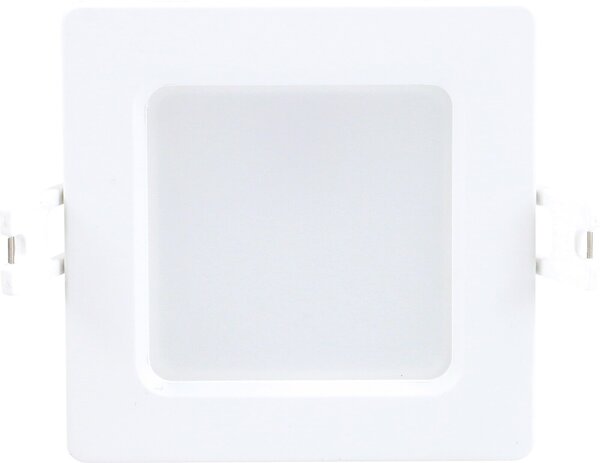 Shaun2, indoor square white plastic recessed lamp, 3W, with shade: 210lm, without shade: 330lm, 3000K, 9x9cm, H2,8cm (distance f