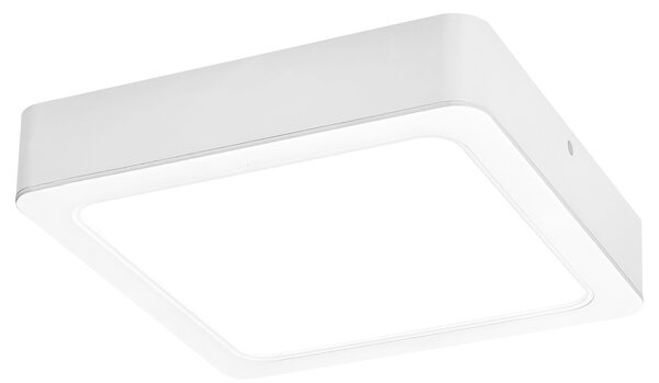 RABALUX Shaun2, indoor square white plastic surface mounted lamp, 7W, with shade: 660lm, without shade: 730lm, 4000K, 12x12cm, H