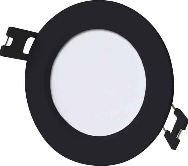 Shaun2, indoor round recessed lamp, black plastic lamp with white plastic shade, 3W, with shade: 200lm, without shade: 330lm, 30