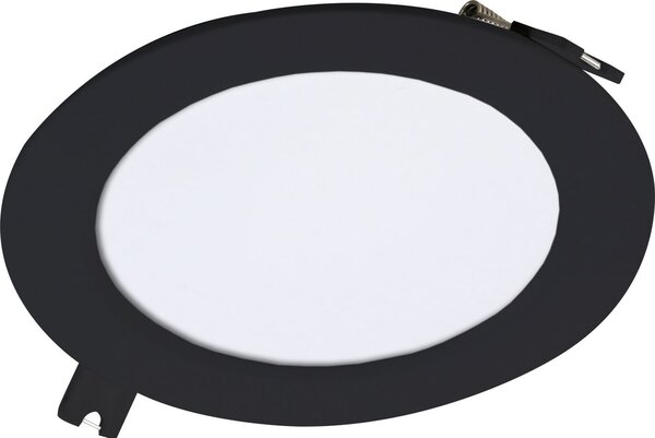 Shaun2, indoor round recessed lamp, black plastic lamp with white plastic shade, 6W, with shade: 450lm, without shade: 660lm, 30