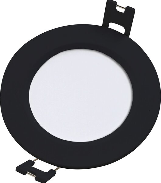 Shaun2, indoor round recessed lamp, black plastic lamp with white plastic shade, 3W, with shade: 220lm, without shade: 330lm, 40