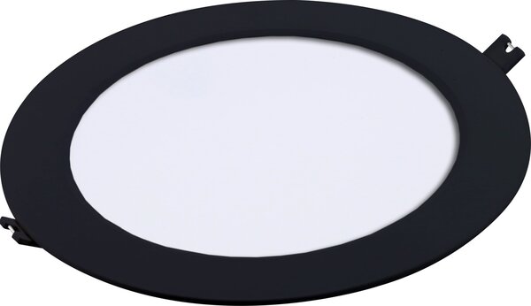 Shaun2, indoor round recessed lamp, black plastic lamp with white plastic shade, 18W, with shade: 1200lm, without shade: 1800lm