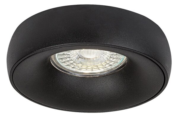 RABALUX Luiza, indoor recessed black aluminium lamp, GU10 1xMAX25W, D10cm, H2,5cm, installation depth: 0,8cm, without bulb, IP20