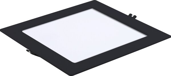 RABALUX Shaun2, indoor square recessed lamp, black plastic lamp with white plastic shade, 18W, with shade: 1350lm, without shade