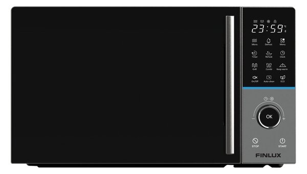 Микровълнова фурна Finlux FMO-2590DG, механично управление, 850W, 25 л. обем, черна