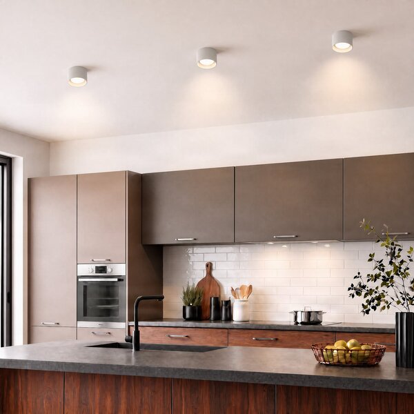 Ideal lux Ideal Lux осветително тяло Spike Round, бяло, алуминий, Ø 10 cm, Бял, Дневна/трапезария, Метал, Модерен