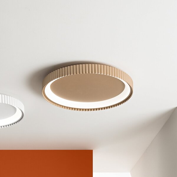 Luce Ambiente Design LED плафон Niike, златист, Ø 50 cm, метал, CCT, Злато / месинг, Дневна/трапезария, Метал, Модерен