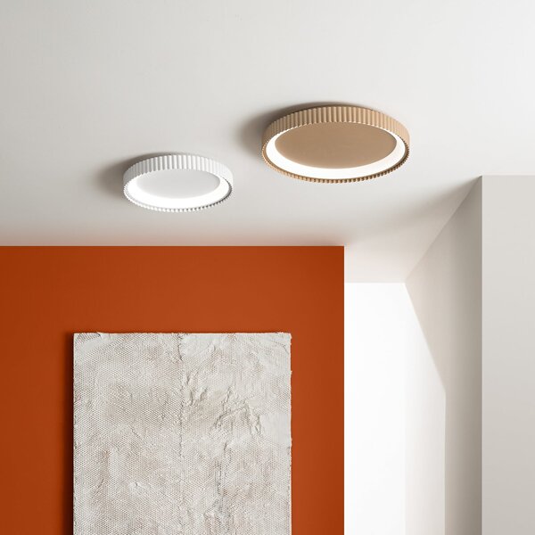 Luce Ambiente Design LED плафон Niike, златист, Ø 50 cm, метал, CCT, Злато / месинг, Дневна/трапезария, Метал, Модерен