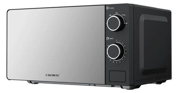 Микровълнова фурна Crown CMO-2070 MMG, механично управление, 700W, 20 л. обем, 5 степени на мощност, черна