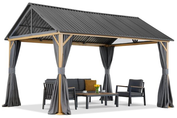 Метална градинска беседка Teramo с 3x4 завеси Garden Point