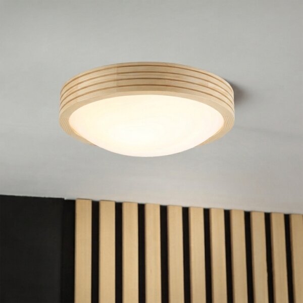 Таванно осветително тяло NATURAL MODERN SLIM 1xE27/15W/230V, Ø 27,5 см, от бор