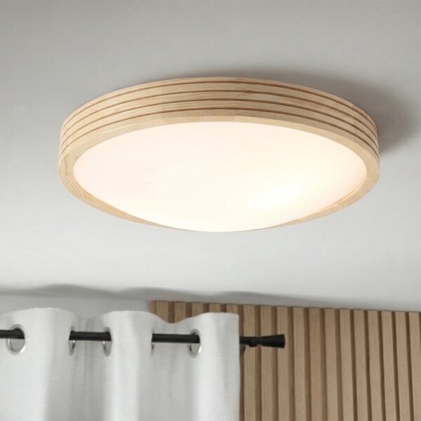 Таванно осветително тяло NATURAL MODERN SLIM 2xE27/15W/230V Ø 37,5 см от бор