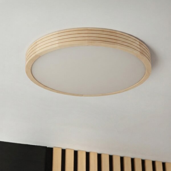 Таванно осветително тяло NATURAL MODERN SLIM 2xE27/15W/230V Ø 37,5 см от бор