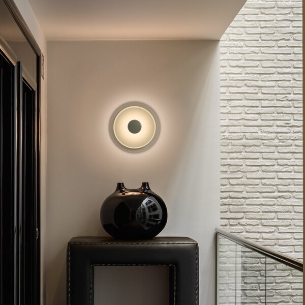 Vibia Top LED стенна лампа Ø 40 cm зелена L1, Затъмняване, Зелен, Дневна/трапезария, Метал, Модерен