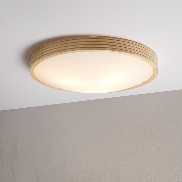 Таванно осветително тяло NATURAL MODERN SLIM 3xE27/15W/230V Ø 47,5 см, в цвят сосна