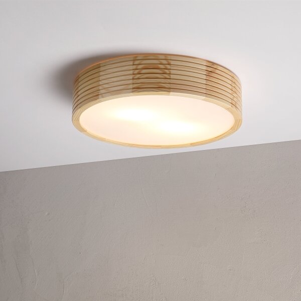Плафон NATURAL MODERN 2xE27/15W/230V диам. 37,5 см, в цвят бор