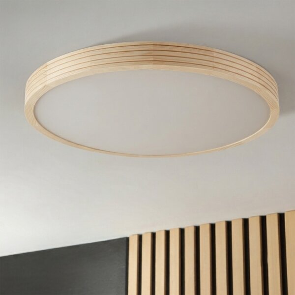 Таванно осветително тяло NATURAL MODERN SLIM 3xE27/15W/230V Ø 47,5 см, в цвят сосна